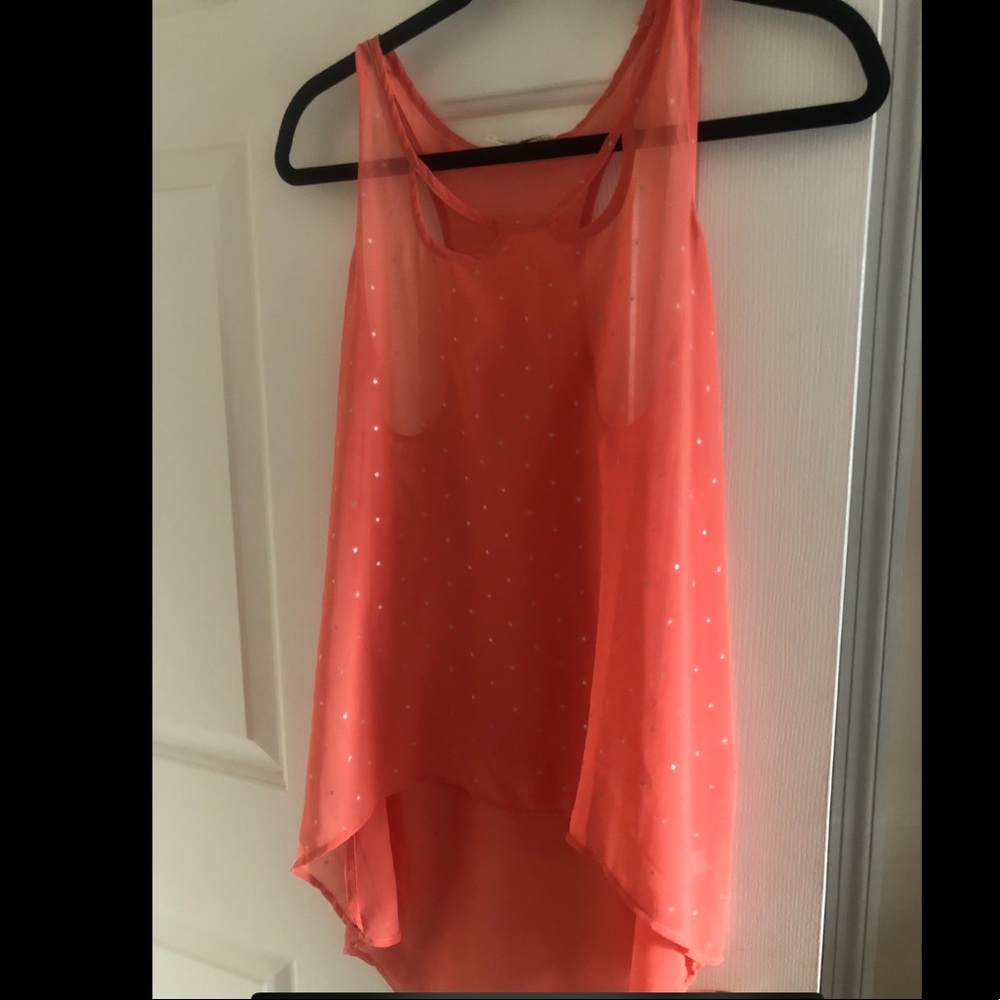 Sheer Pink & Gold Top